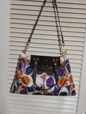 Coach Multicolor Printed Satchel – Purple, Orange, White